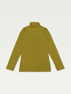 Technical Mock Neck Longline in Chartreuse