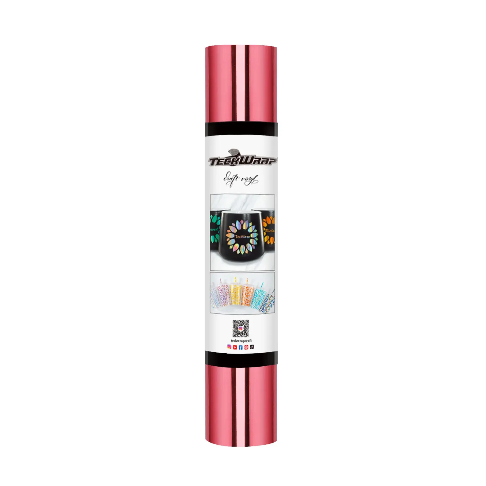 TeckWrap Bubble Free Mirror Chrome Adhesive Vinyl - Begonia Rose | Lustrous & Bubble-Free