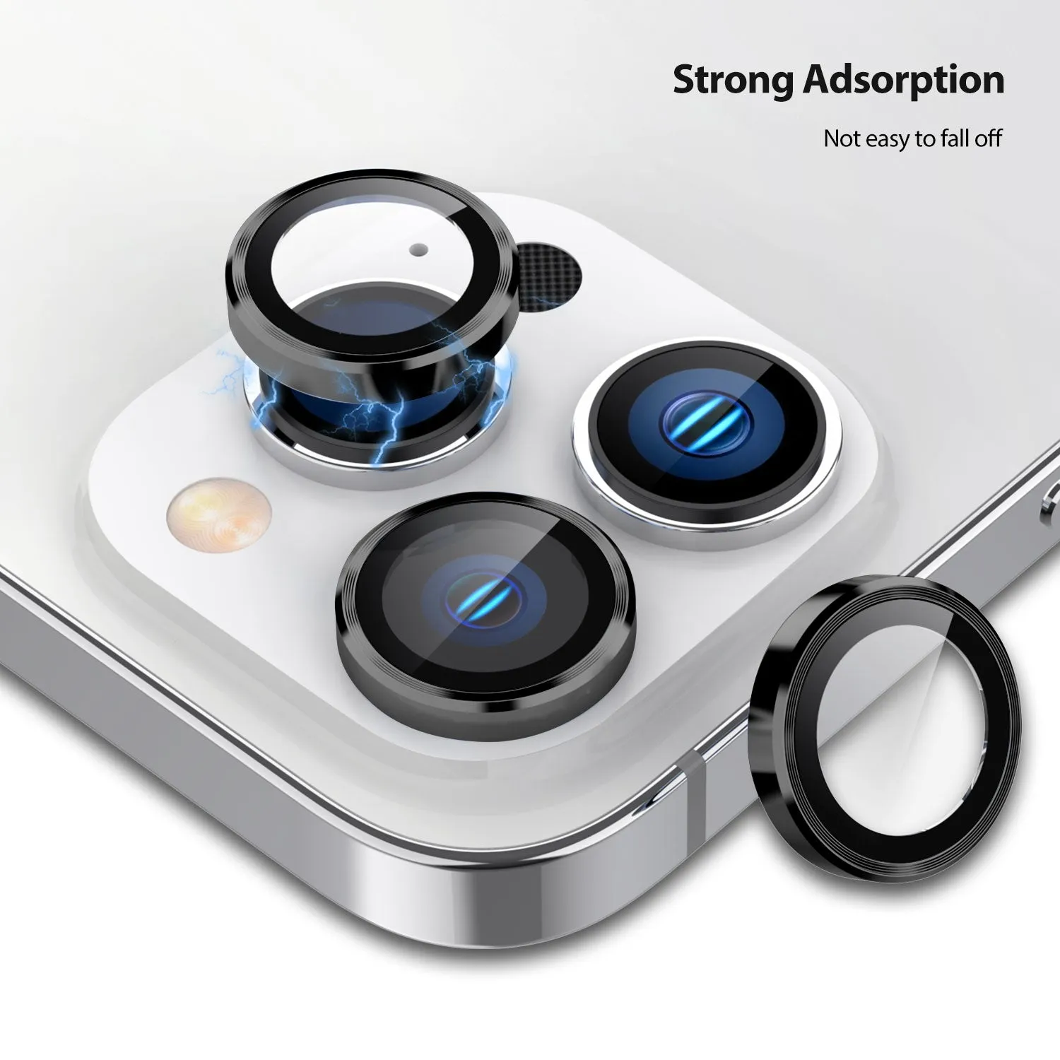 Tough On iPhone 14 Pro / Pro Max Rear Camera Protector Tempered Glass Black