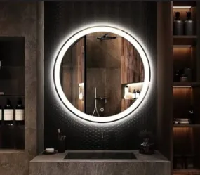 UNIQUE MIRROR wall mirror with Touch-sensor three light-changing functions and sensors for The living room, dining room, and hallway Stylish rectangular led light mirror-(15x15).