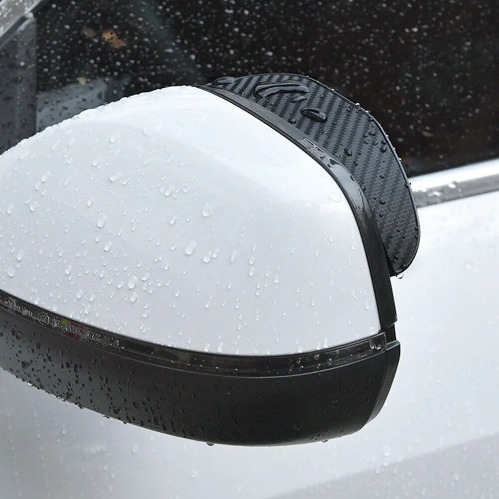 US 2-4 Rear View Side Mirror Rain Sun Visor Smoke Eyebrow Guard Carbon Fiber Car