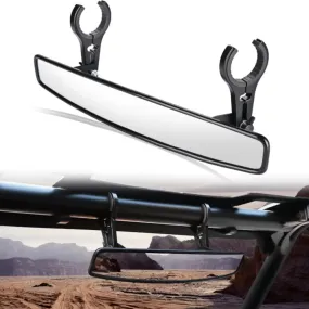 UTV Rear View Mirror 15in Wide Clear Convex Center Mirror with 3/4in 1.75in or 2in Clamps for Polaris RZR PRO XP R Pioneer Can Am Commander Maverick Kawasaki