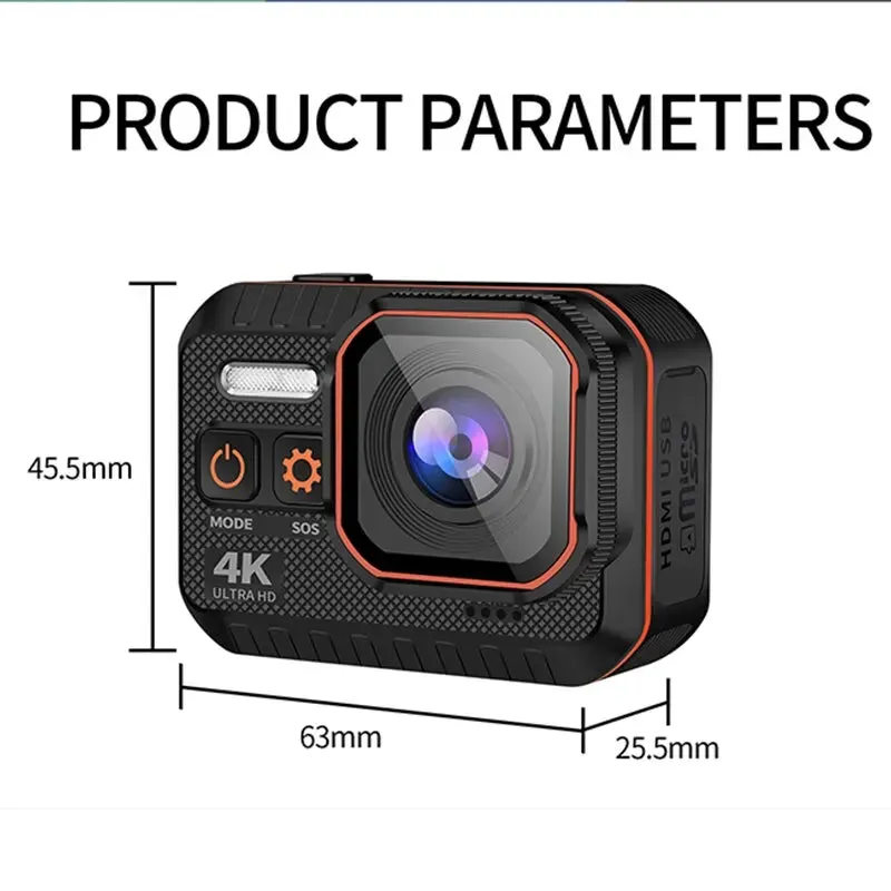 Waterproof Action Camera 4K60FPS with Remote Control