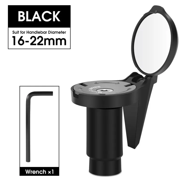 WEST BIKING Bicycle Handlebar Convex Rear View Mirror(Black)