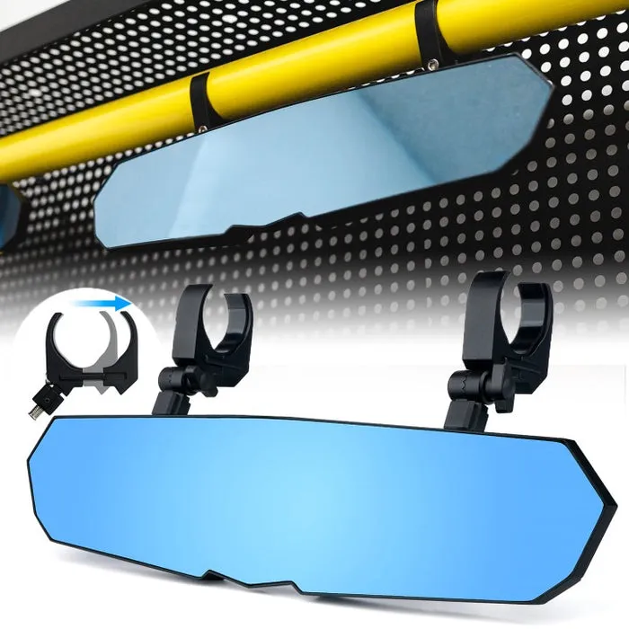 Xprite UTV Rear View Center Mirror [Fits 1.75" to 2" Rollbar] Convex 13" or 17" Wide Valiant Series