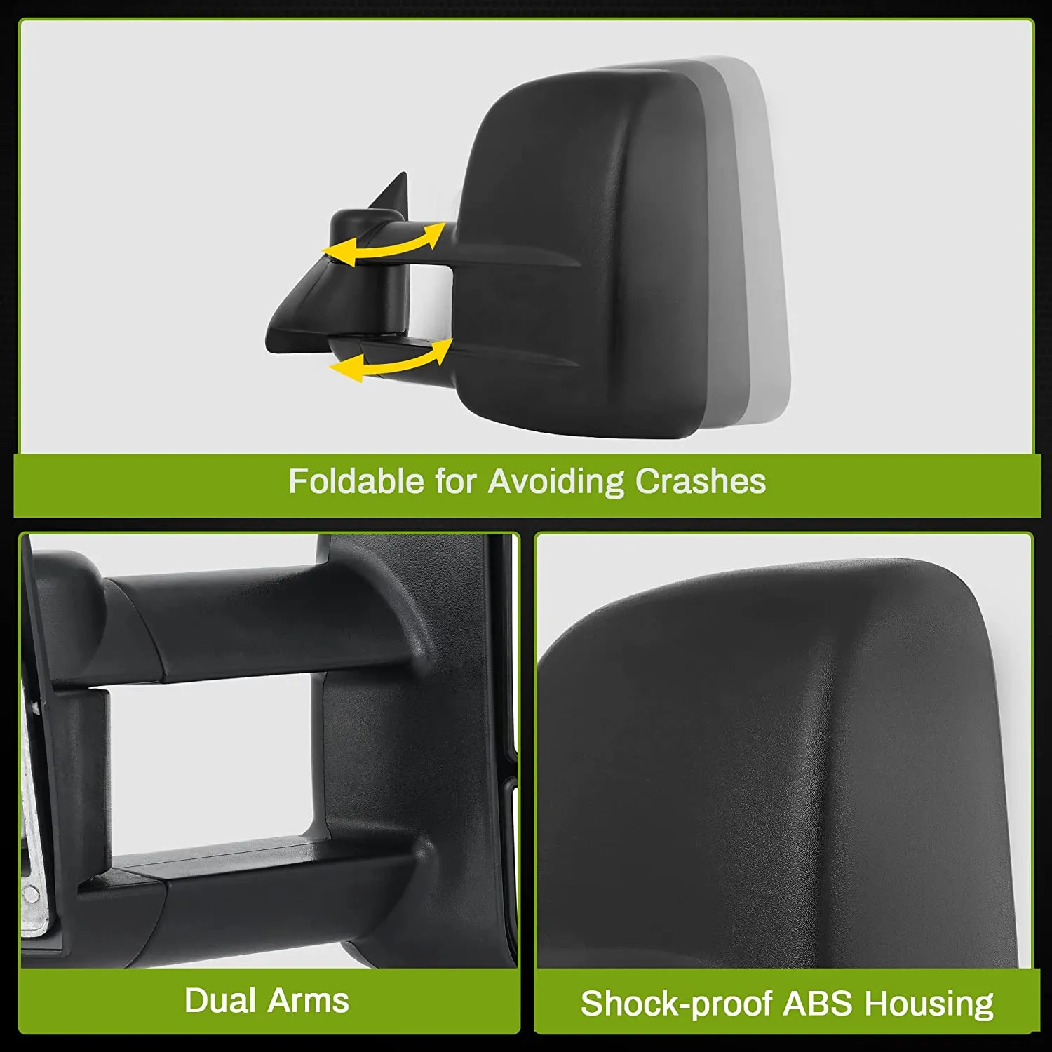 YITAMOTOR® 1988-1998 Chevy GMC C1500 C2500 C3500 K1500 K2500 K3500 Pickup Truck Manual Extendable Towing Mirrors