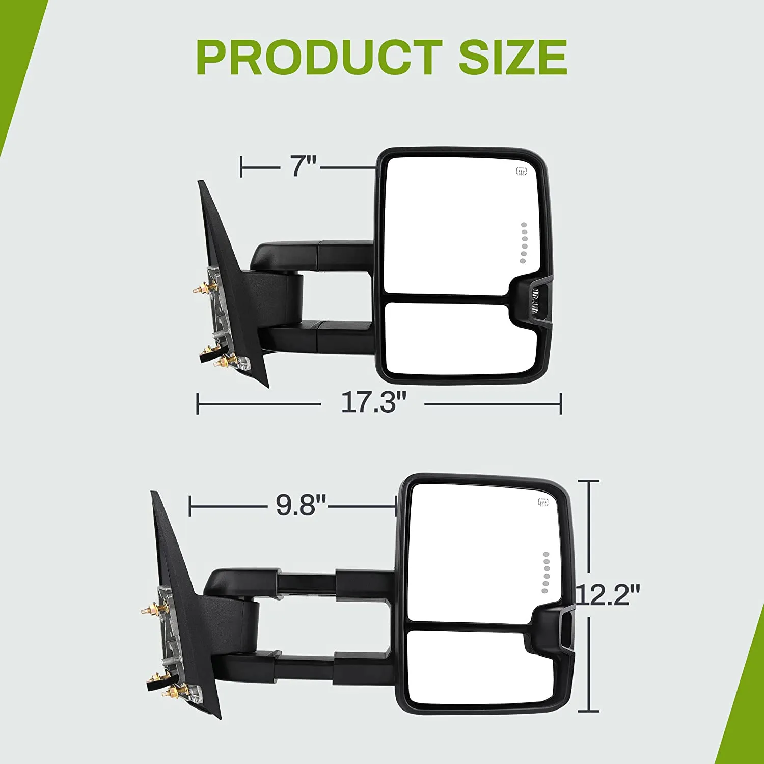 YITAMOTOR® 1999-2002 Chevy Silverado Sierra 1500 2500, 2001-2002 GMC Yukon XL Denali Towing Mirrors