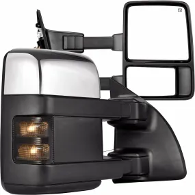 YITAMOTOR® 1999-2007 Ford F250 F350 F450 F550 Super Duty Towing Mirrors, LED Turn Signal Power Heated Telescoping Trailer