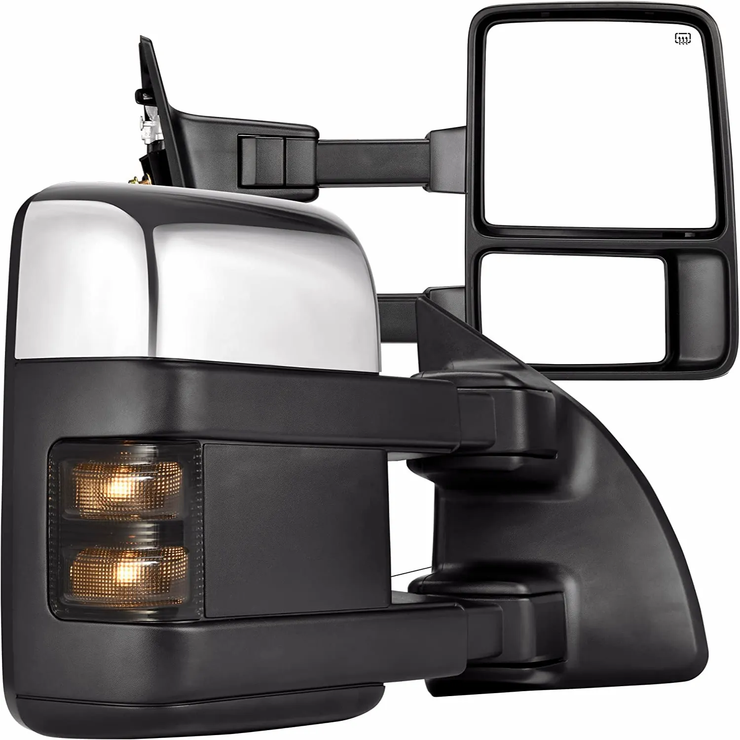 YITAMOTOR® 1999-2007 Ford F250 F350 F450 F550 Super Duty Towing Mirrors, LED Turn Signal Power Heated Telescoping Trailer