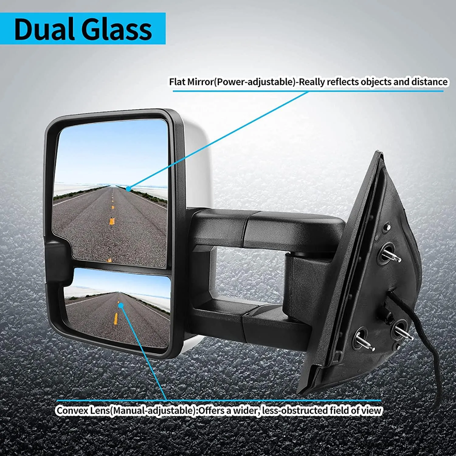 YITAMOTOR® 2007-2013 Chevy Silverado GMC Sierra Extendable Tow Mirrors Powered Heated (07 for New Body ONLY)