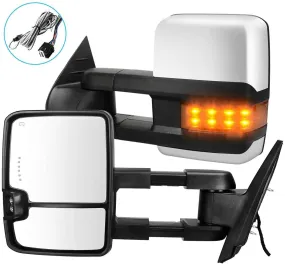 YITAMOTOR® 2007-2013 Chevy Silverado GMC Sierra Extendable Tow Mirrors Powered Heated (07 for New Body ONLY)