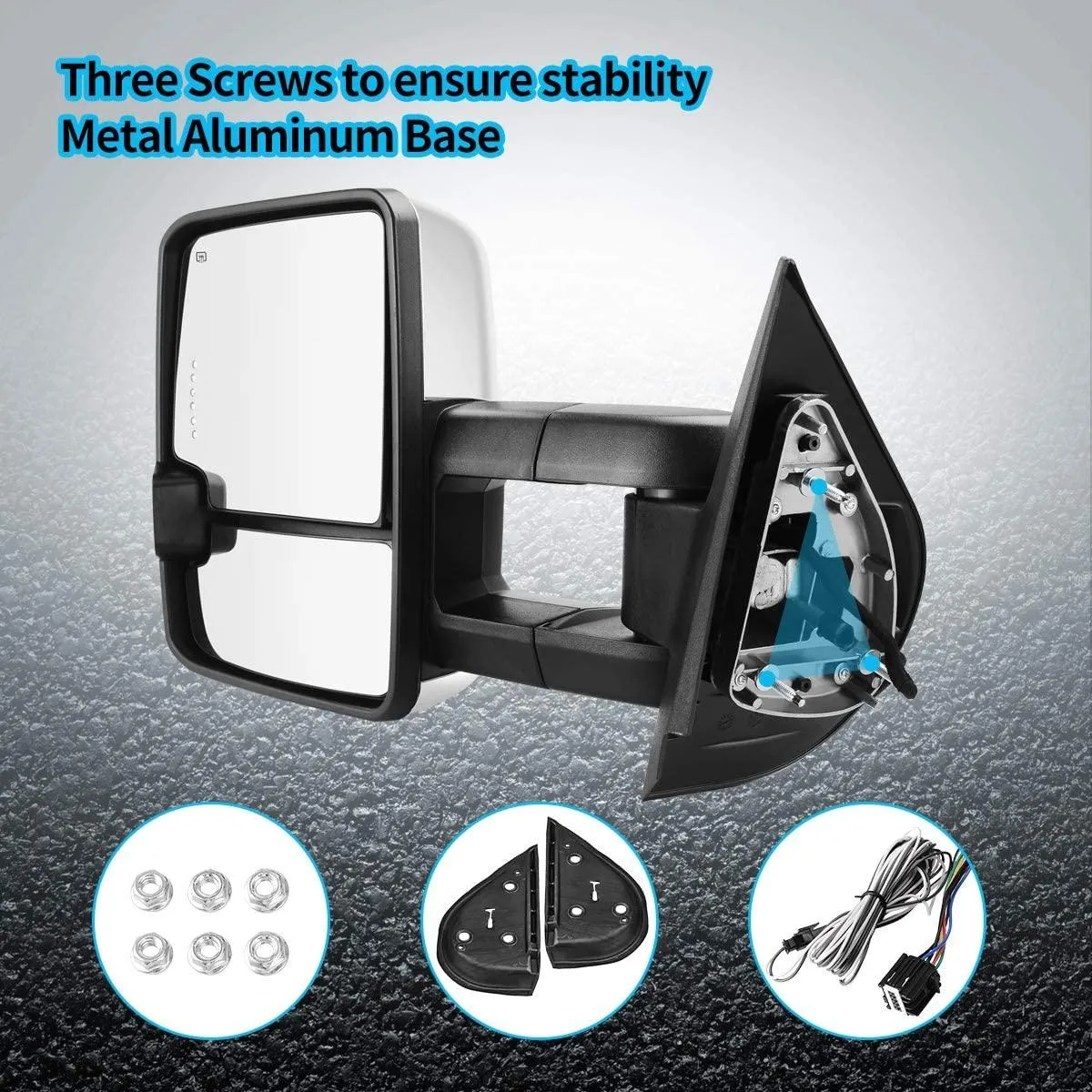 YITAMOTOR® 2007-2013 Chevy Silverado GMC Sierra Extendable Tow Mirrors Powered Heated (07 for New Body ONLY)