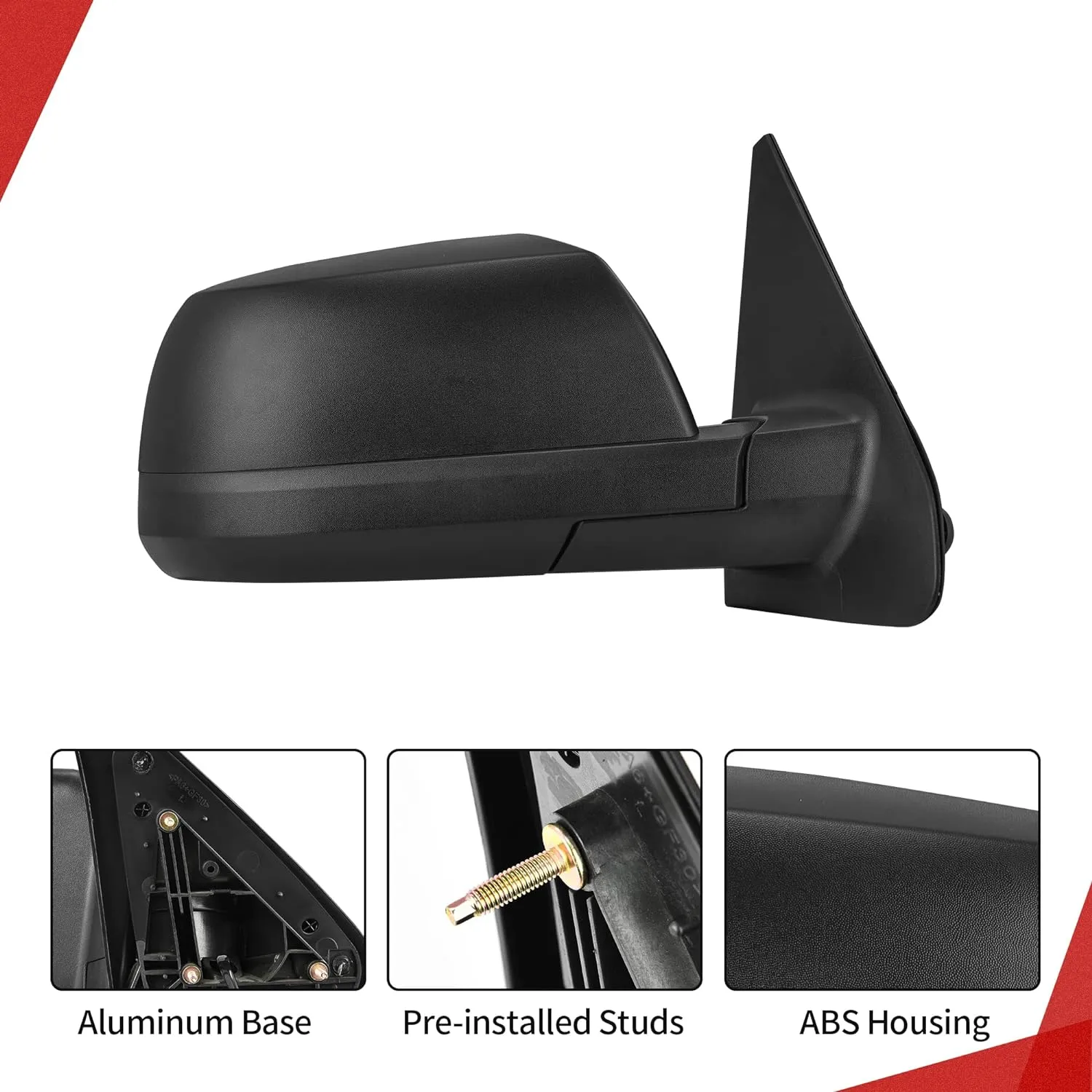 YITAMOTOR® 2007-2013 Toyota Tundra Right Passenger Side Mirror with Power Heated Manual Folding