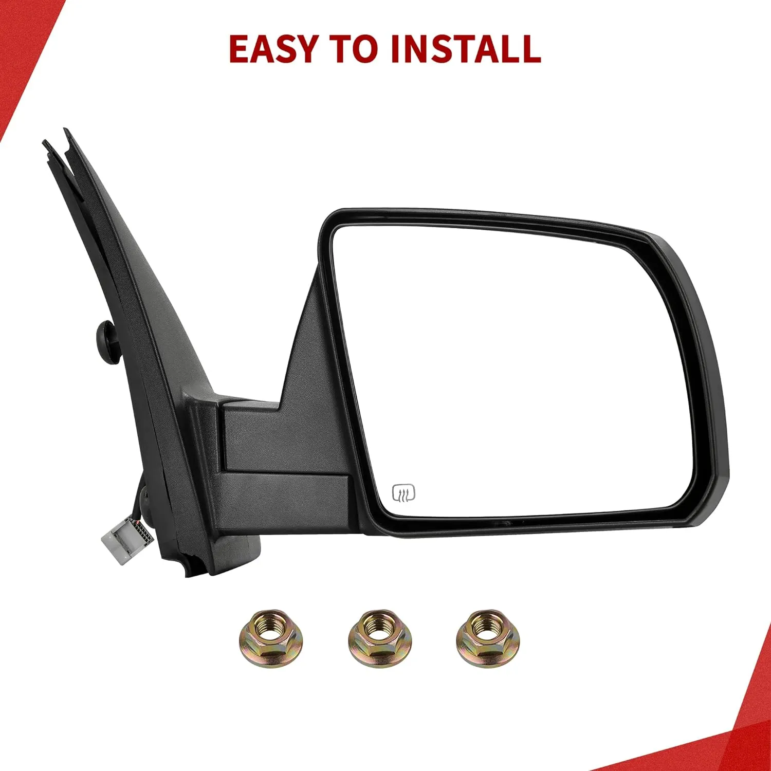 YITAMOTOR® 2007-2013 Toyota Tundra Right Passenger Side Mirror with Power Heated Manual Folding