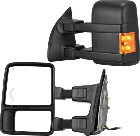 YITAMOTOR® 2008-2016 Ford F250 F350 F450 F550 Super Duty Towing Mirrors with Amber Turn Signal Light