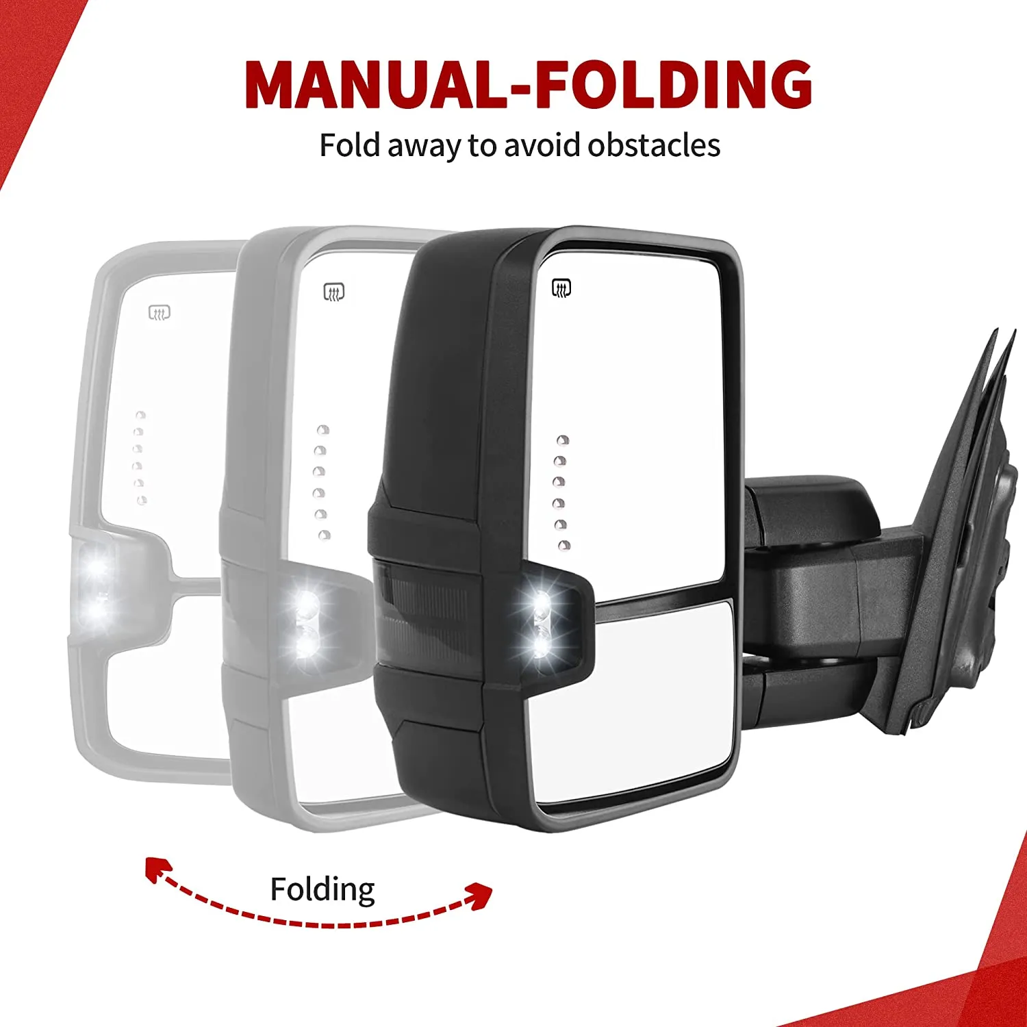 YITAMOTOR® 2014-2018 Chevy Silverado 1500 GMC Sierra 1500, 15-18 Silverado 2500 HD,3500 HD Towing Mirrors