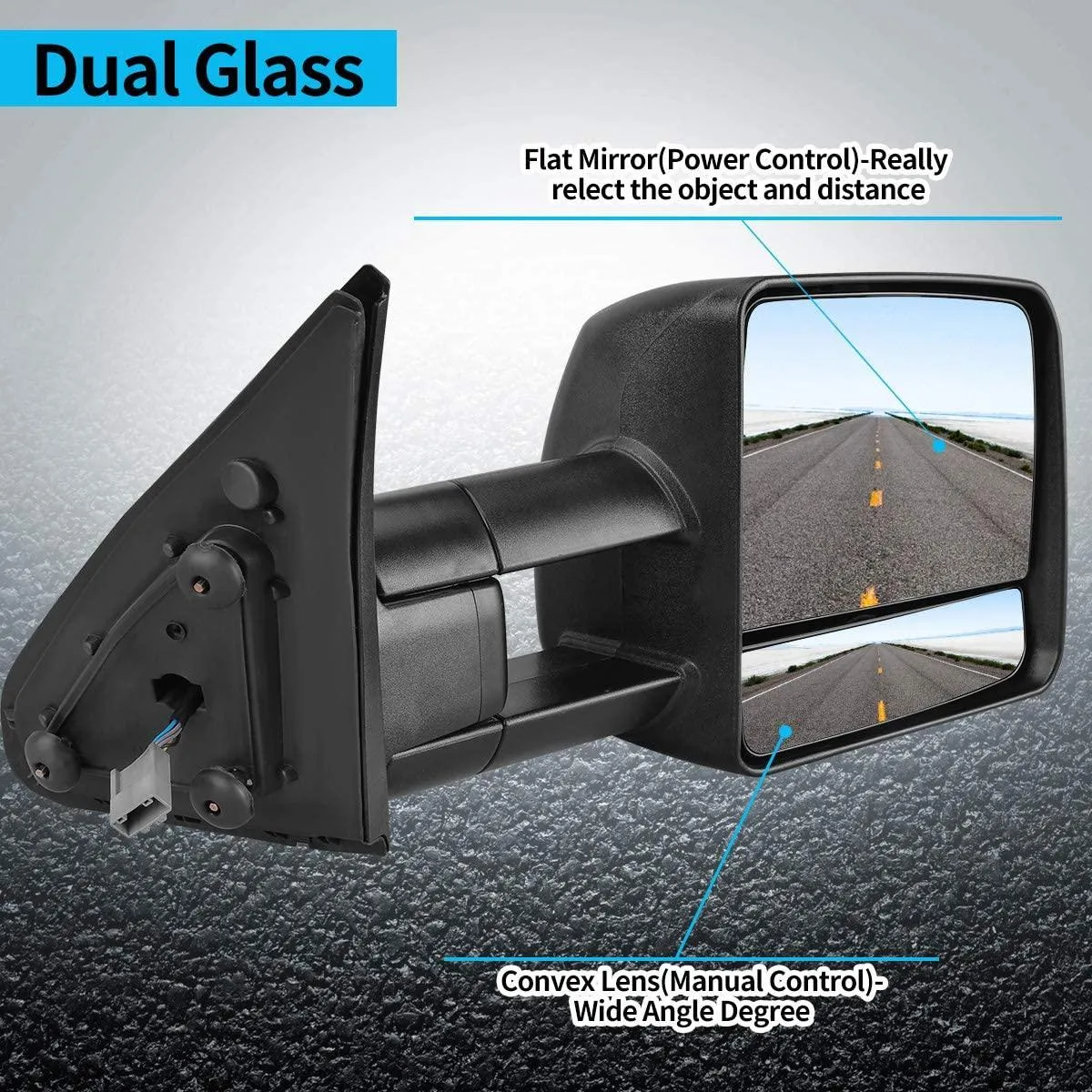 YITAMOTOR® Tow Mirrors For 07-17 Toyota Tundra, Power Heated Rear View Mirrors, Extending and Folding w/ Turn Signal