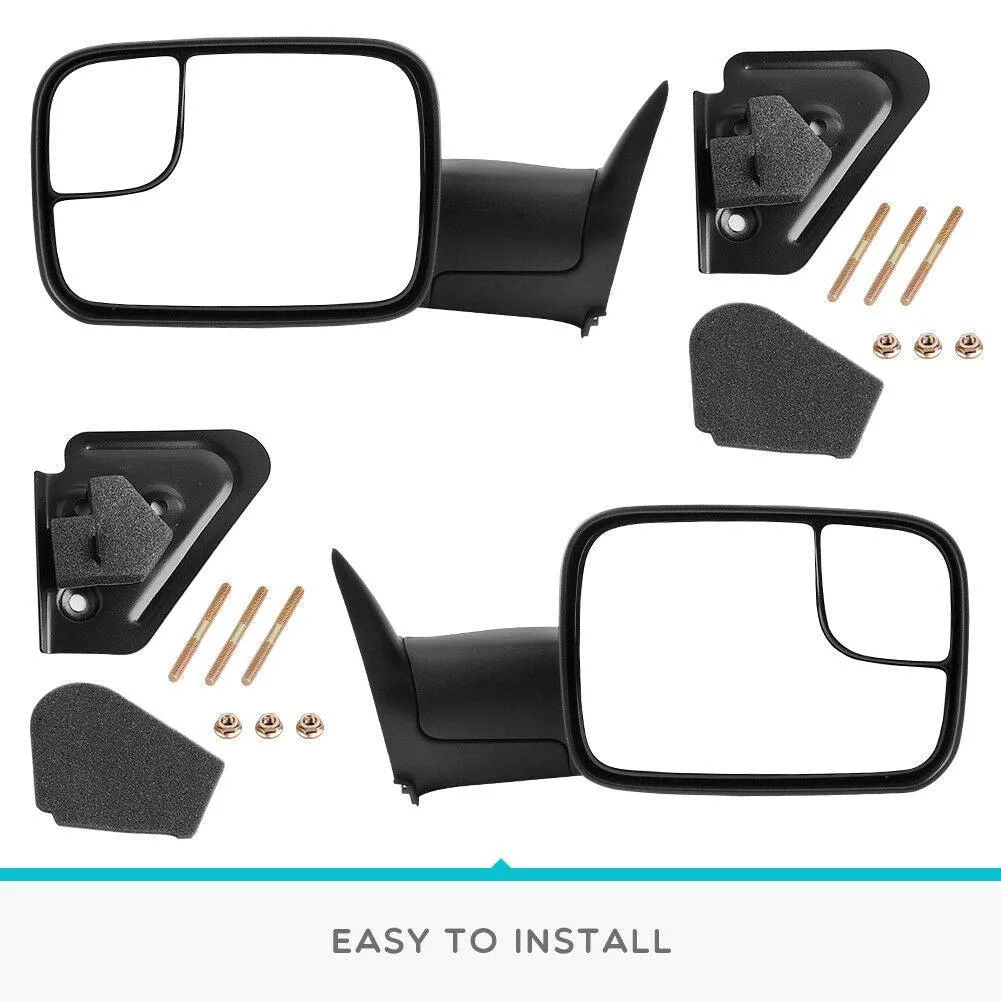 YITAMOTOR® Tow Mirrors For 94-97 Dodge Ram 1500 2500 3500, Power-adjusted and Power-heated