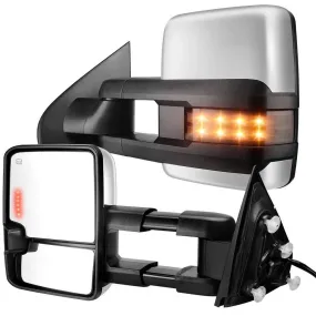 YITAMOTOR® Towing Mirrors Compatible with 2014-2018 Chevy Silverado GMC Sierra 1500, 2015-2018 Silverado/Sierra 2500HD 3500HD Pickup, Tow Mirrors with Power Heated Turn Signal Light LH RH Side Pair